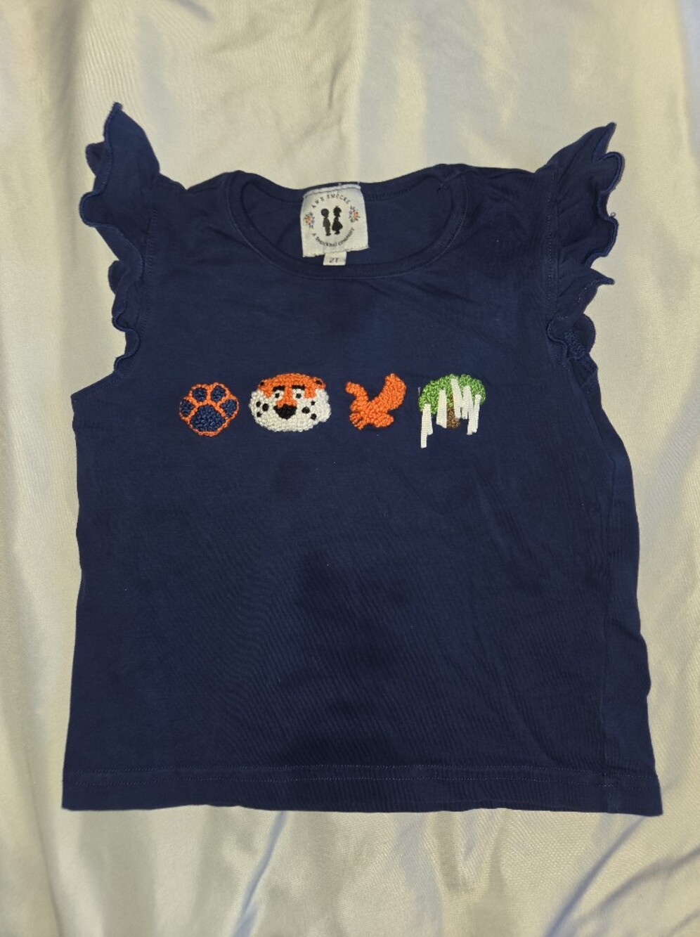 Auburn Girl French Dot Ruffle Tank